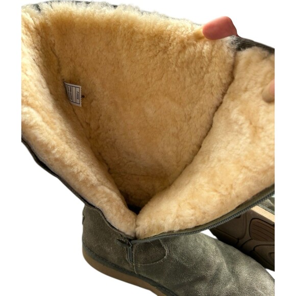 Ugg Rock Star Womens Studded Olive Green Suede Shearling Knee High Boots Sz 8 - Picture 9 of 13